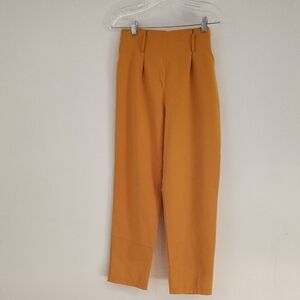 High-Rise Tailored Women's Pants in Mustard